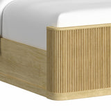 Sylvie King UPH Bed with White Fabric in Natural