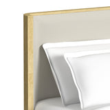 Sylvie King UPH Bed with White Fabric in Natural