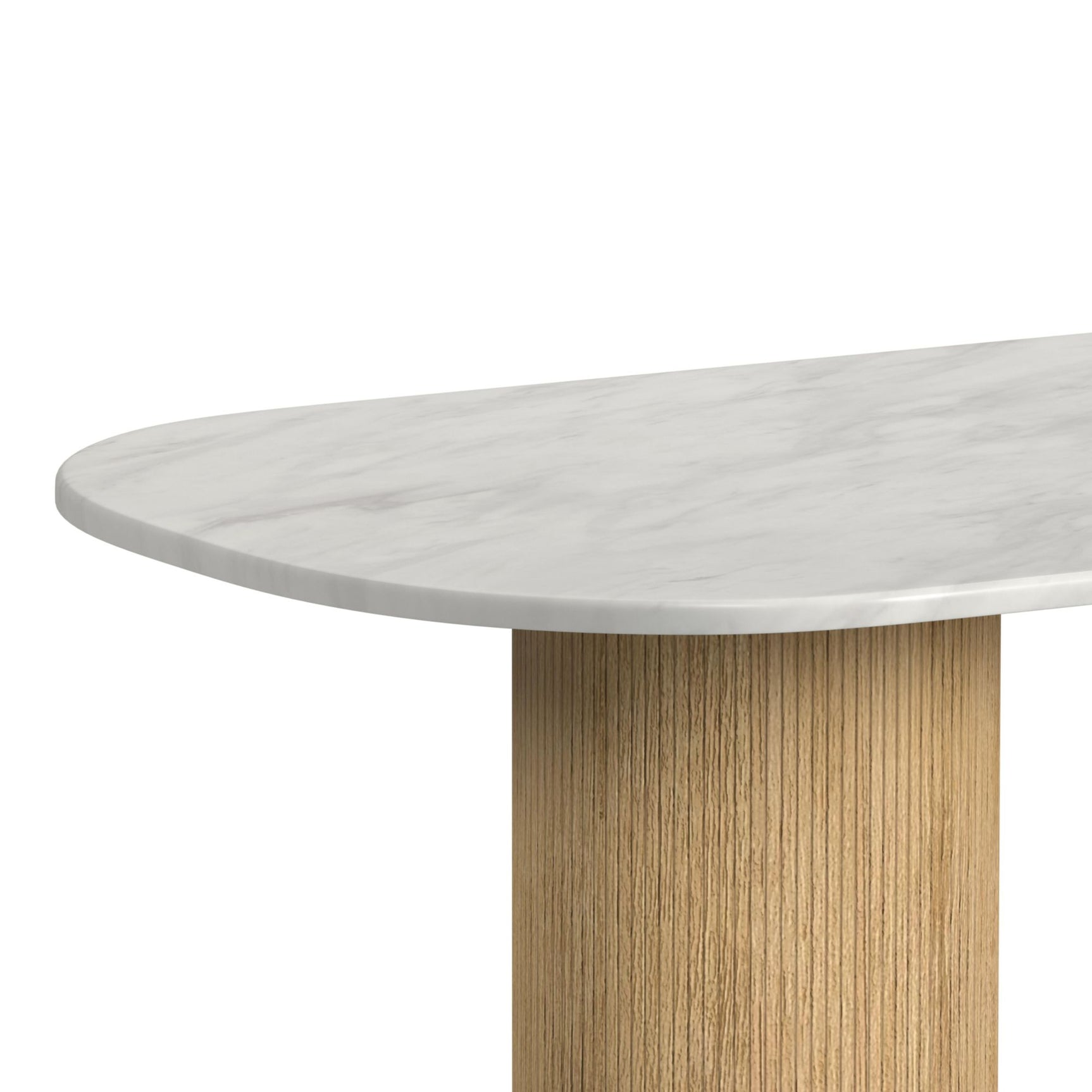 Sylvie Oval Dining Table with White Faux Marble Top in Natural - Tampa Furniture Outlet