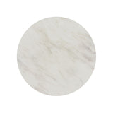 Sylvie Round Coffee Table with White Faux Marble Top and Base in Natural