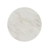 Sylvie Round Dining Table with White Faux Marble Top in Dark Brown - Tampa Furniture Outlet