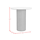 Sylvie Round End Table with White Faux Marble Top and Base in Natural