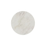 Sylvie Round End Table with White Faux Marble Top and Base in Natural