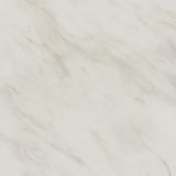 Sylvie Round Coffee Table with White Faux Marble Top and Base in Natural