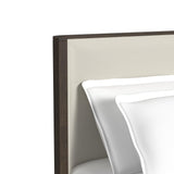 Sylvie Queen UPH Bed with White Fabric in Dark Brown - Tampa Furniture Outlet