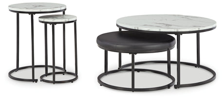 Tampa Furniture Outlet - Ashley Furniture - Jusmour Table (Set of 4) - Occasional Nesting TBL (4/CN) / Black/White - T161-14