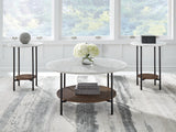 Tampa Furniture Outlet - Ashley Furniture - Wrenwich Table (Set of 3) - Occasional Table Set (3/CN) / Brown/Black/White - T167-13