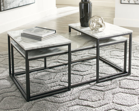 Tampa Furniture Outlet - Ashley Furniture - Donnesta Table (Set of 3) - Occasional Table Set (3/CN) / Gray/Black - T182-13