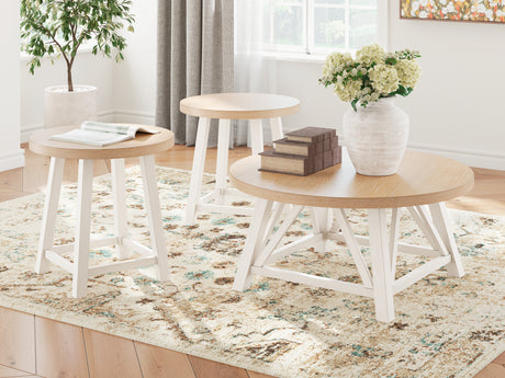 Tampa Furniture Outlet - Ashley Furniture - Fawndell Table (Set of 3) - Occasional Table Set (3/CN) / Antique White/Brown - T193-13