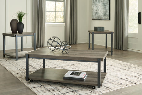 Tampa Furniture Outlet - Ashley Furniture - Wilmaden Table (Set of 3) - Occasional Table Set (3/CN) / Gray/Black - T393-13