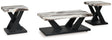 Tampa Furniture Outlet - Ashley Furniture - Cendill Table (Set of 3) - Occasional Table Set (3/CN) / Dark Brown/White/Black - T403-13