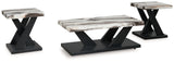 Tampa Furniture Outlet - Ashley Furniture - Cendill Table (Set of 3) - Occasional Table Set (3/CN) / Dark Brown/White/Black - T403-13