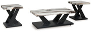 Tampa Furniture Outlet - Ashley Furniture - Cendill Table (Set of 3) - Occasional Table Set (3/CN) / Dark Brown/White/Black - T403-13