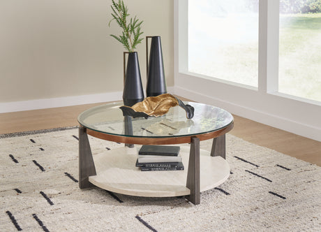 Tampa Furniture Outlet - Ashley Furniture - Frazwa Coffee Table - Round Cocktail Table / Multi - T432-8
