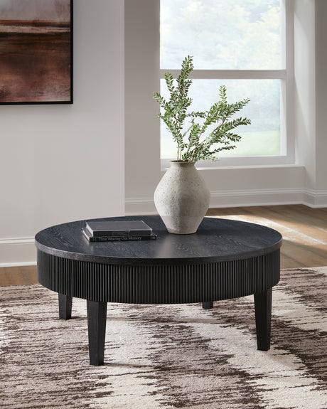 Tampa Furniture Outlet - Ashley Furniture - Marstream Coffee Table - Round Cocktail Table / Black - T551-8