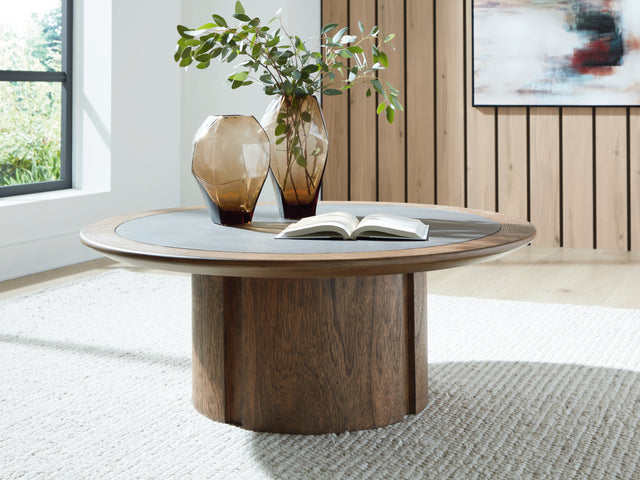 Tampa Furniture Outlet - Ashley Furniture - Dontayne Coffee Table - Round Cocktail Table - T563-8