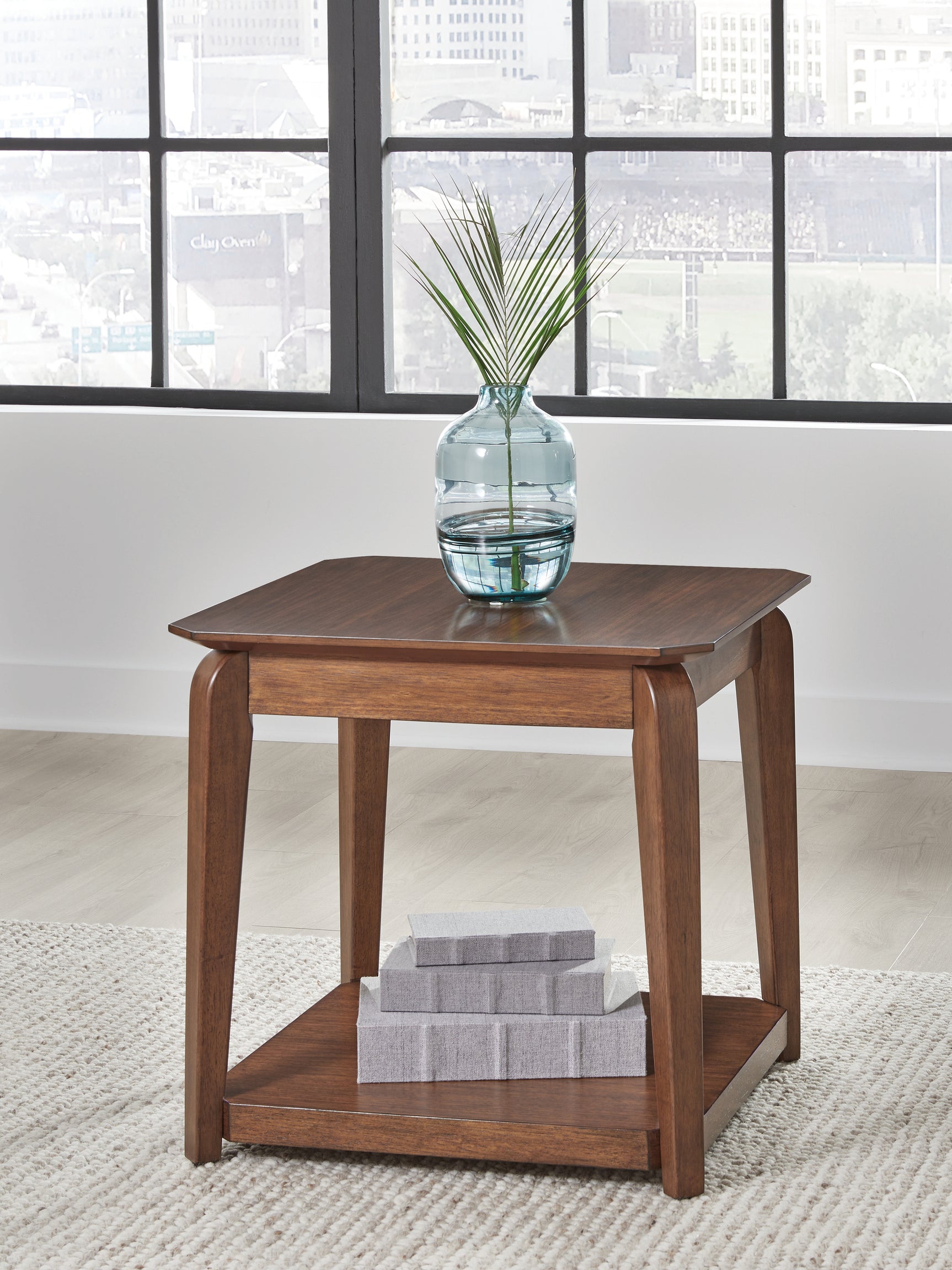 Tampa Furniture Outlet - Ashley Furniture - Trenmour End Table - Square End Table / Medium Brown - T596-2