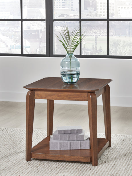 Tampa Furniture Outlet - Ashley Furniture - Trenmour End Table - Square End Table / Medium Brown - T596-2