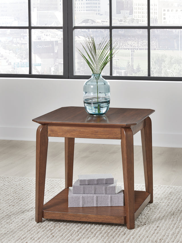 Tampa Furniture Outlet - Ashley Furniture - Trenmour End Table - Square End Table / Medium Brown - T596-2