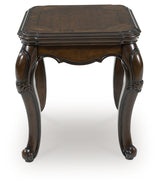 Tampa Furniture Outlet - Ashley Furniture - Maylee End Table - Square End Table / Dark Brown - T647-2
