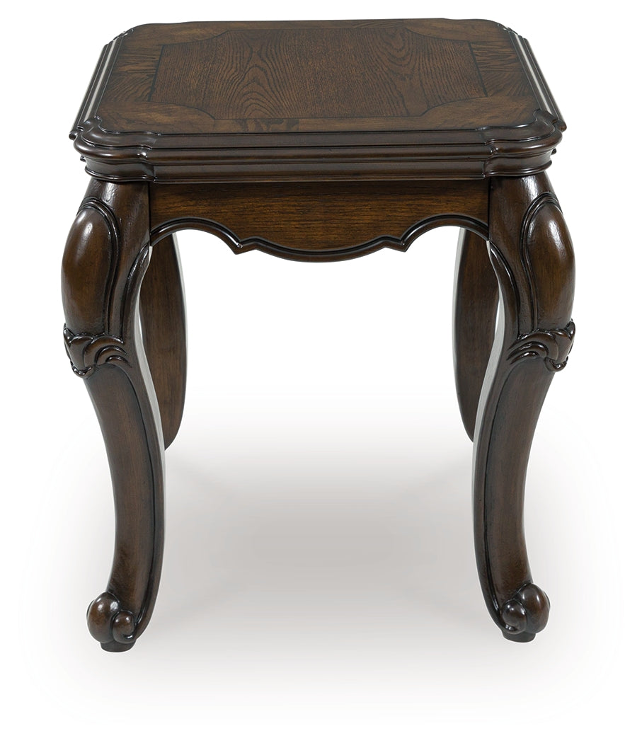 Tampa Furniture Outlet - Ashley Furniture - Maylee End Table - Square End Table / Dark Brown - T647-2
