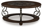 Tampa Furniture Outlet - Ashley Furniture - Frallyn Coffee Table - Round Cocktail Table / Dark Brown - T623-8