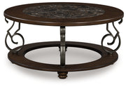 Tampa Furniture Outlet - Ashley Furniture - Frallyn Coffee Table - Round Cocktail Table / Dark Brown - T623-8