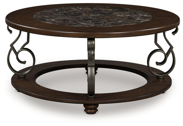 Tampa Furniture Outlet - Ashley Furniture - Frallyn Coffee Table - Round Cocktail Table / Dark Brown - T623-8
