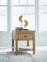 Tampa Furniture Outlet - Ashley Furniture - Sharlance End Table - Rectangular End Table / Light Brown - T655-3
