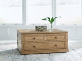 Tampa Furniture Outlet - Ashley Furniture - Sharlance Lift-Top Coffee Table - Lift Top Cocktail Table / Light Brown - T655-9
