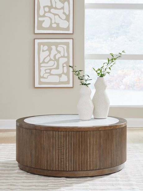 Tampa Furniture Outlet - Ashley Furniture - Hadonna Coffee Table - Round Cocktail Table - T658-8