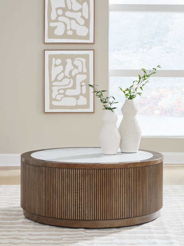 Tampa Furniture Outlet - Ashley Furniture - Hadonna Coffee Table - Round Cocktail Table - T658-8