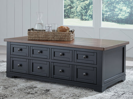 Tampa Furniture Outlet - Ashley Furniture - Wildenauer Lift-Top Coffee Table - Lift Top Cocktail Table / Brown/Black - T664-9