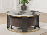 Tampa Furniture Outlet - Ashley Furniture - Jazmore Nesting Coffee Table (Set of 2) - Nesting Cocktail Tables (Set of 2) / Brown/Brass Finish - T671-22