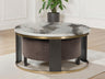 Tampa Furniture Outlet - Ashley Furniture - Jazmore Nesting Coffee Table (Set of 2) - Nesting Cocktail Tables (Set of 2) / Brown/Brass Finish - T671-22