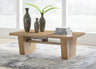 Tampa Furniture Outlet - Ashley Furniture - Kristiland Coffee Table - Rectangular Cocktail Table / Light Brown - T674-1