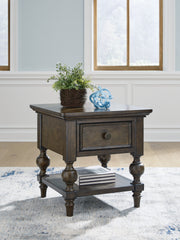 Tampa Furniture Outlet - Ashley Furniture - Veramond End Table - Square End Table / Dark Brown - T694-2