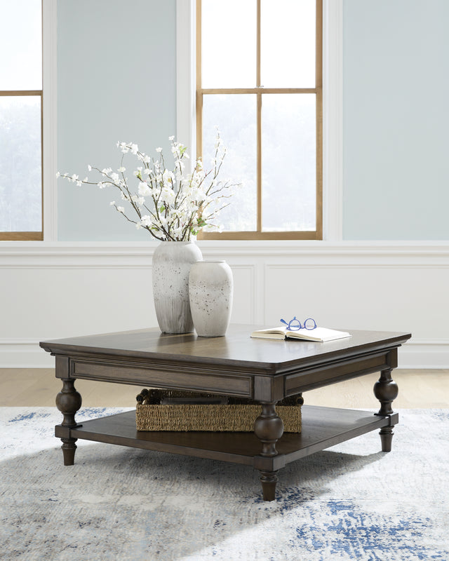 Tampa Furniture Outlet - Ashley Furniture - Veramond Coffee Table - Square Cocktail Table / Dark Brown - T694-8