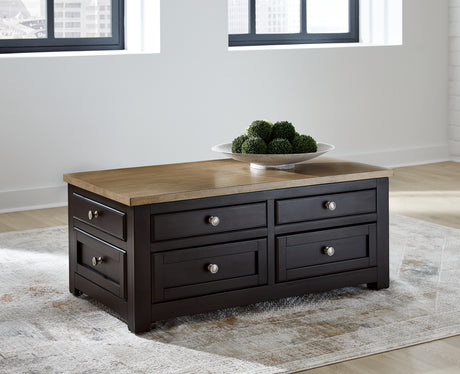 Tampa Furniture Outlet - Ashley Furniture - Drazmine Lift-Top Coffee Table - Lift Top Cocktail Table / Brown - T734-20