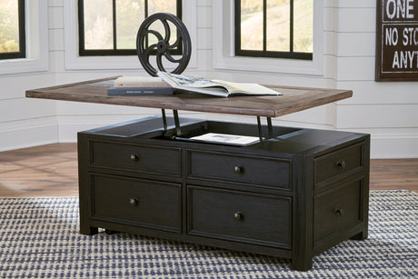 Tampa Furniture Outlet - Ashley Furniture - Tyler Creek Coffee Table with Lift Top - Lift Top Cocktail Table / Grayish Brown/Black - T736-20