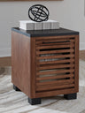 Tampa Furniture Outlet - Ashley Furniture - Kallari Chairside End Table - Chair Side End Table / Warm Brown/Black - T737-7