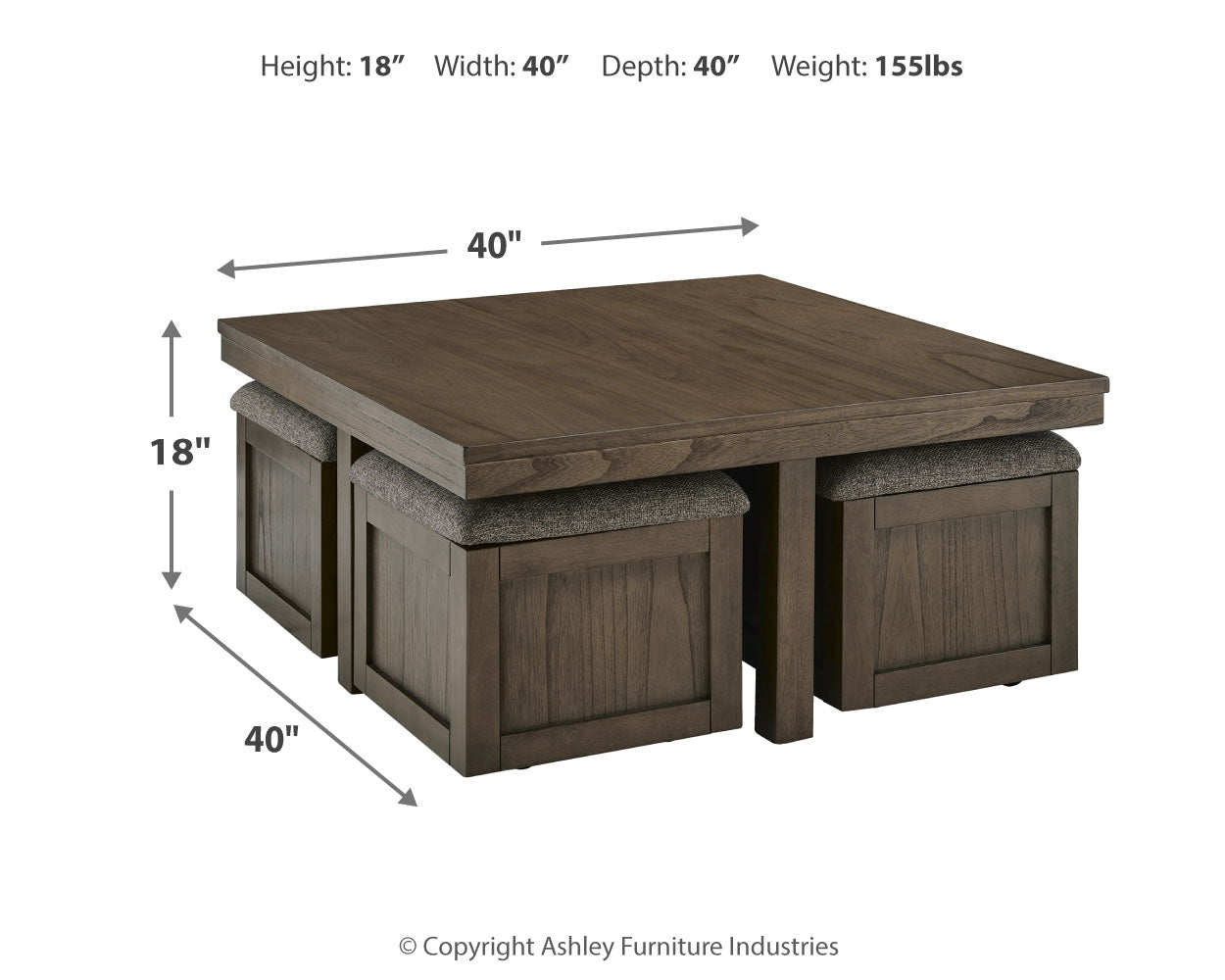 Boardernest Coffee Table with 4 Stools - Tampa Furniture Outlet