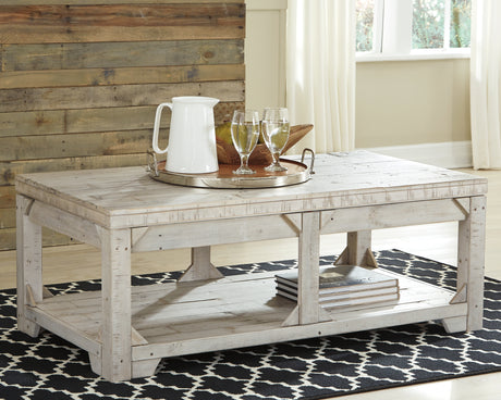Tampa Furniture Outlet - Ashley Furniture - Fregine Coffee Table with Lift Top - Lift Top Cocktail Table / Whitewash - T755-9