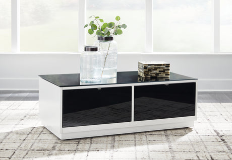 Tampa Furniture Outlet - Ashley Furniture - Gardoni Coffee Table - Rectangular Cocktail Table / White/Black - T756-1