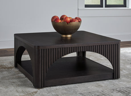 Tampa Furniture Outlet - Ashley Furniture - Yellink Coffee Table - Square Cocktail Table / Black - T760-8