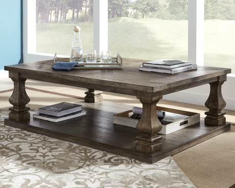 Tampa Furniture Outlet - Ashley Furniture - Johnelle Coffee Table - Rectangular Cocktail Table / Gray - T776-1