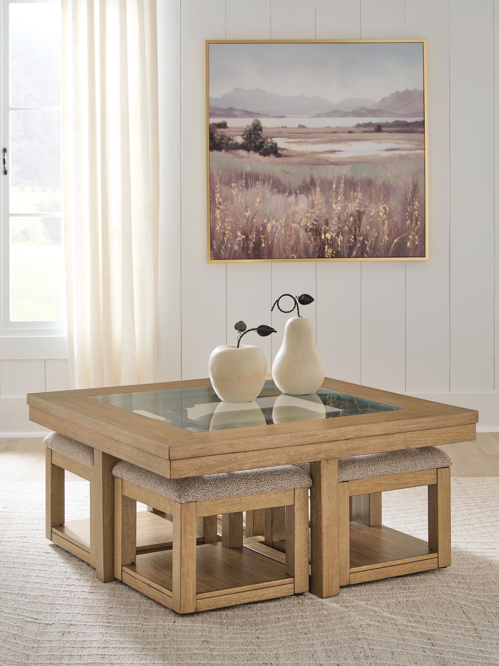 Tampa Furniture Outlet - Ashley Furniture - Wittenmyer Coffee Table with 4 Stools (Set of 5) - Cocktail TBL w/4 Stools (5/CN) - T794-20