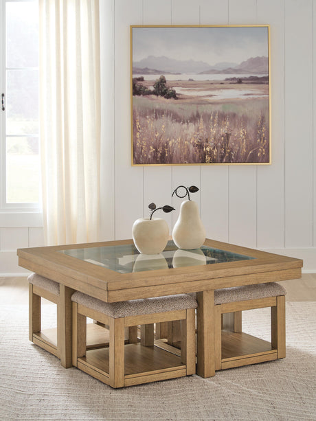 Tampa Furniture Outlet - Ashley Furniture - Wittenmyer Coffee Table with 4 Stools (Set of 5) - Cocktail TBL w/4 Stools (5/CN) - T794-20