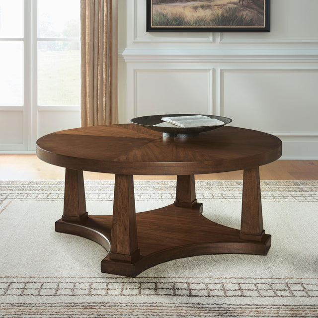 Tampa Furniture Outlet - Ashley Furniture - Rustic Plains Coffee Table - Round Cocktail Table - T877-8