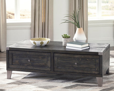 Tampa Furniture Outlet - Ashley Furniture - Todoe Coffee Table with Lift Top - Lift Top Cocktail Table / Dark Gray - T901-9